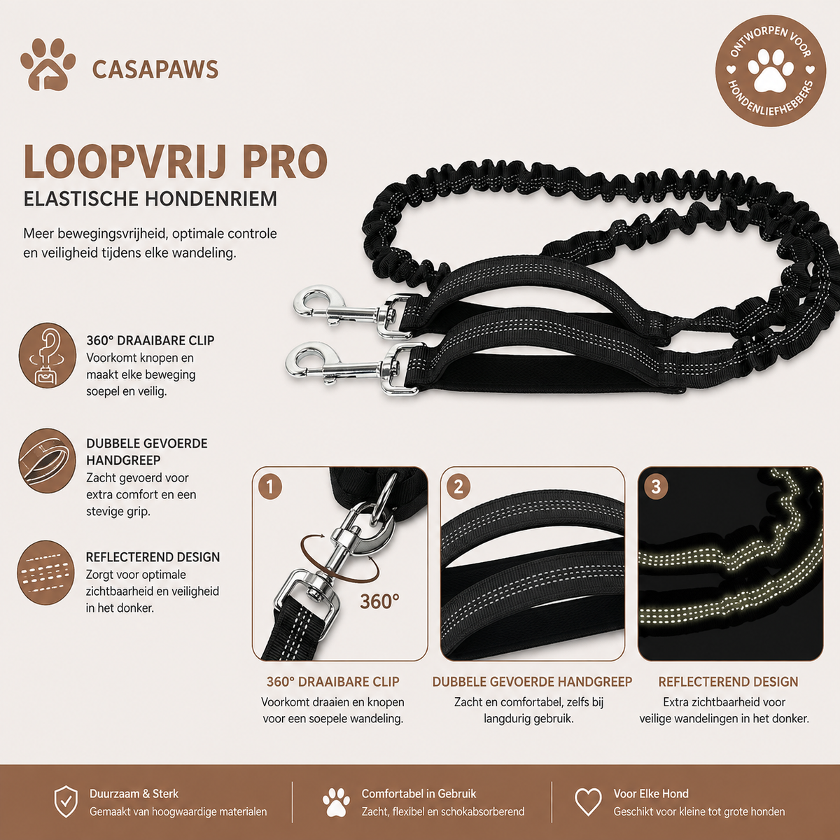 Loopvrij Pro — All-in-1 Hondenwandelriem