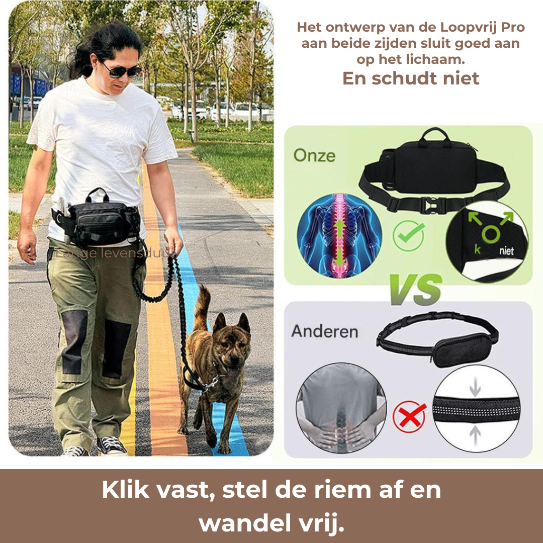 Loopvrij Pro — All-in-1 Hondenwandelriem