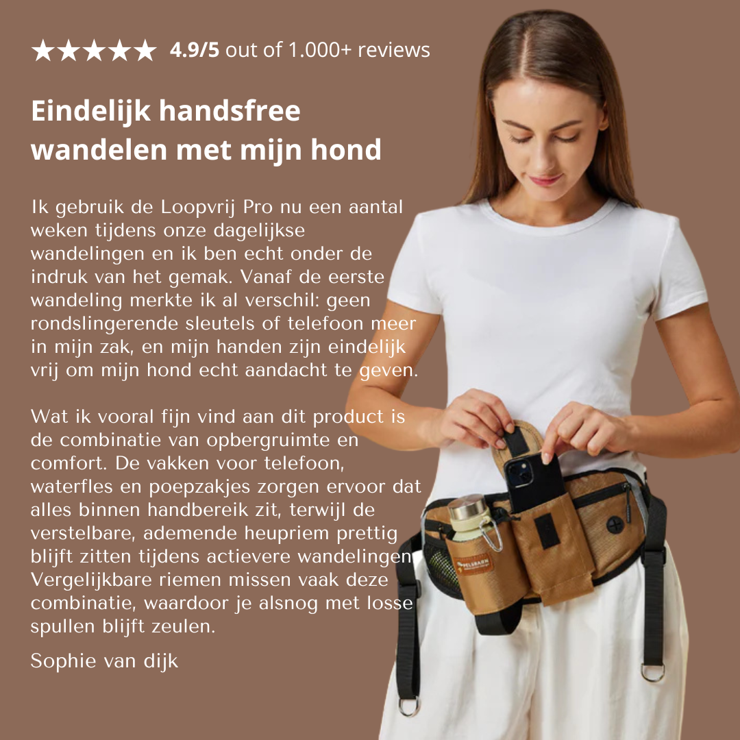 Loopvrij Pro — All-in-1 Hondenwandelriem