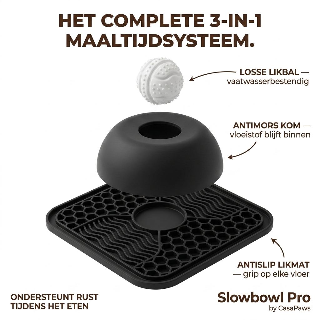 Slowbowl Pro | Antislip Voerbak & Likmat voor Honden