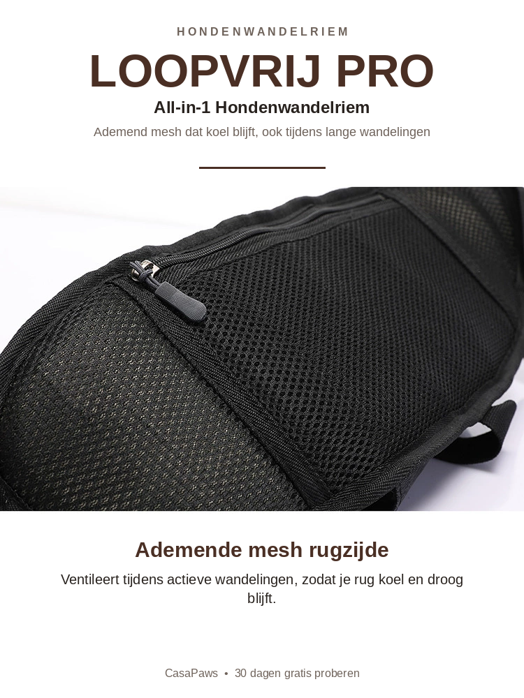 Loopvrij Pro — All-in-1 Hondenwandelriem