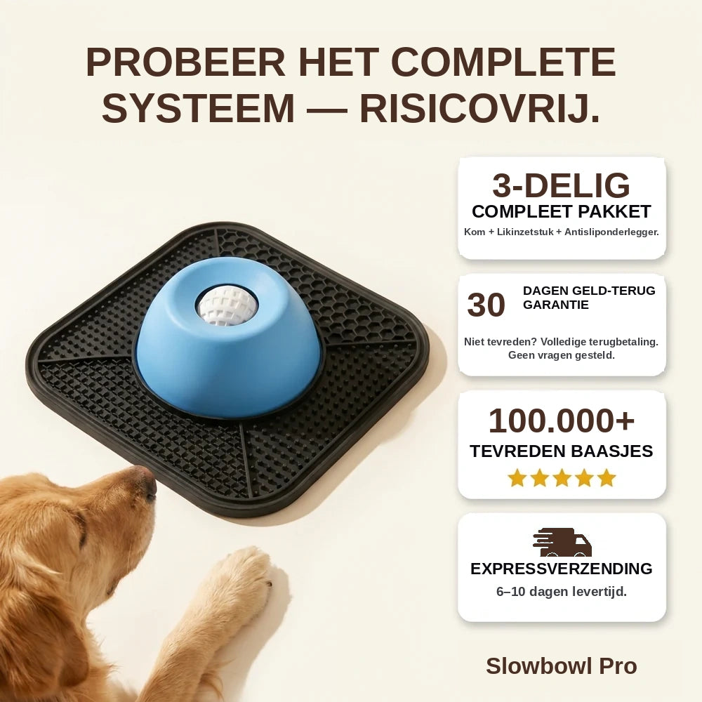 Slowbowl Pro | Antislip Voerbak & Likmat voor Honden